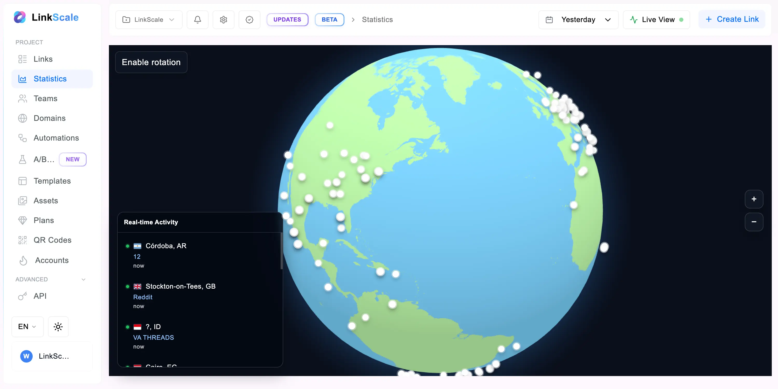 LinkScale Live Globe