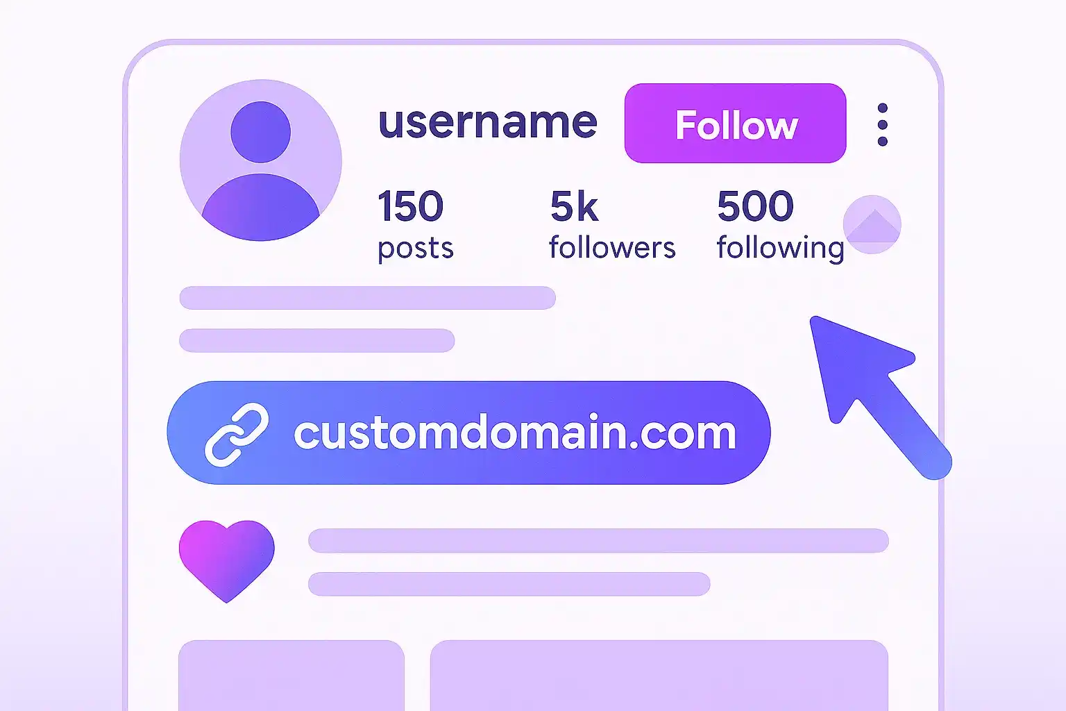 Custom domain branding for bio links