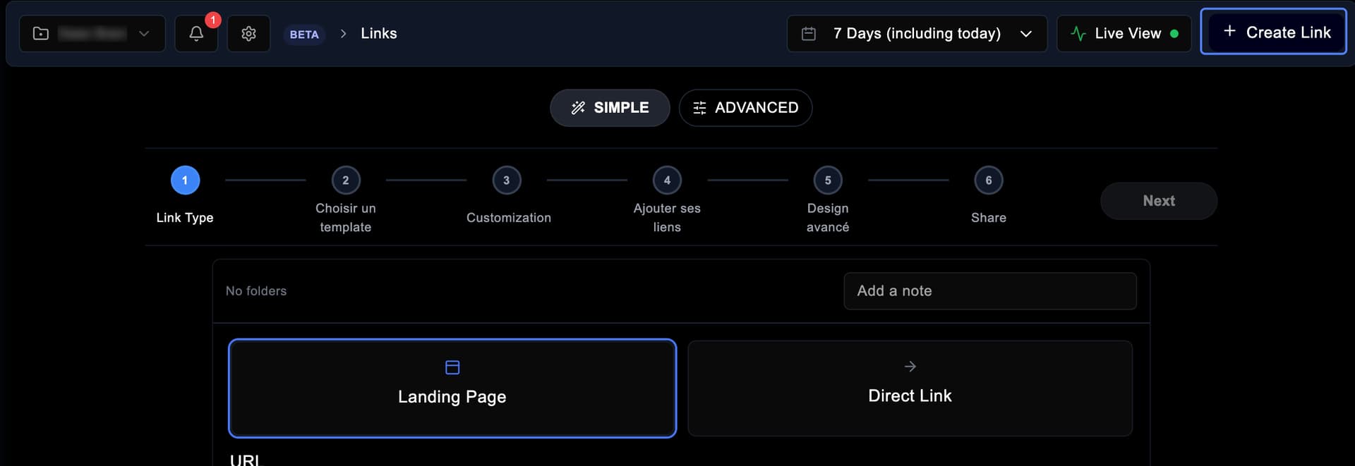 create a linkscale link