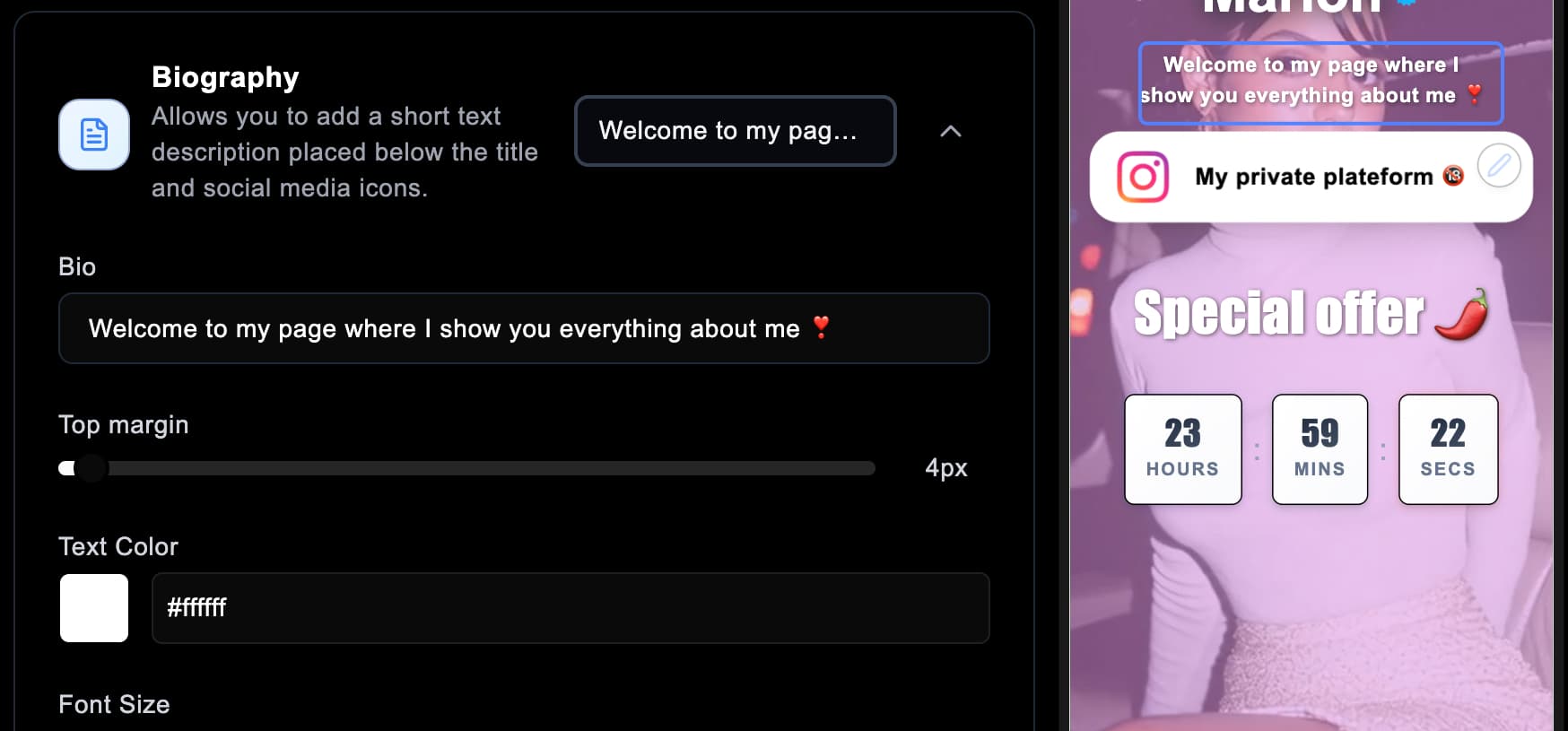 linkscale landing page biography