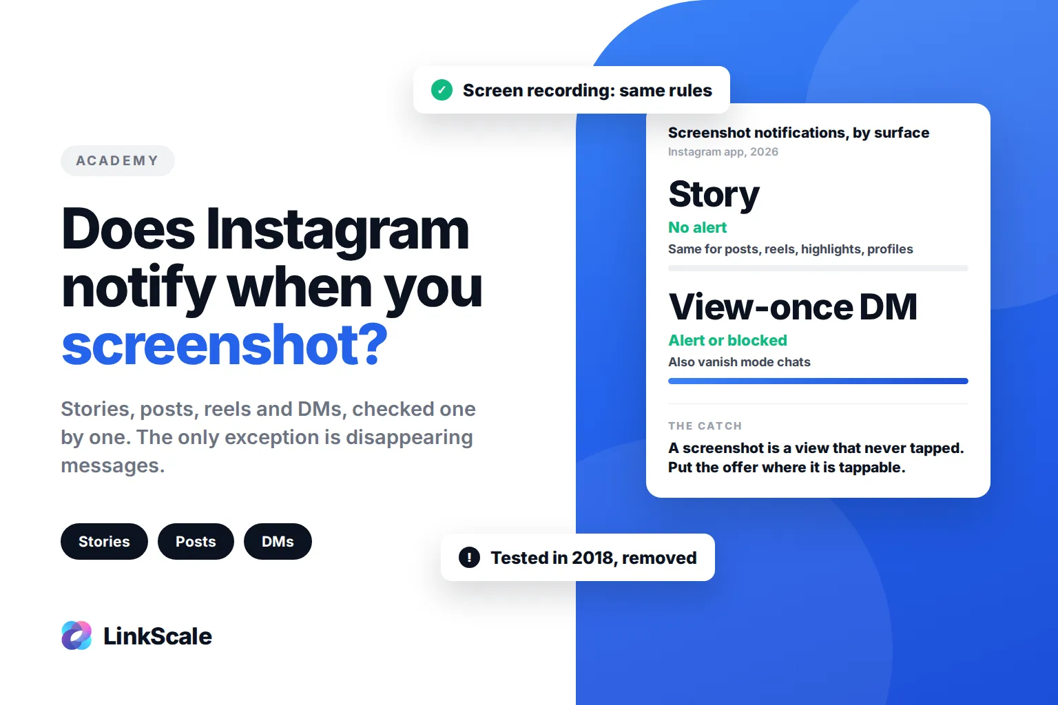 Geeft Instagram een melding als je een screenshot maakt? Stories, berichten, DM's en reels (2026)