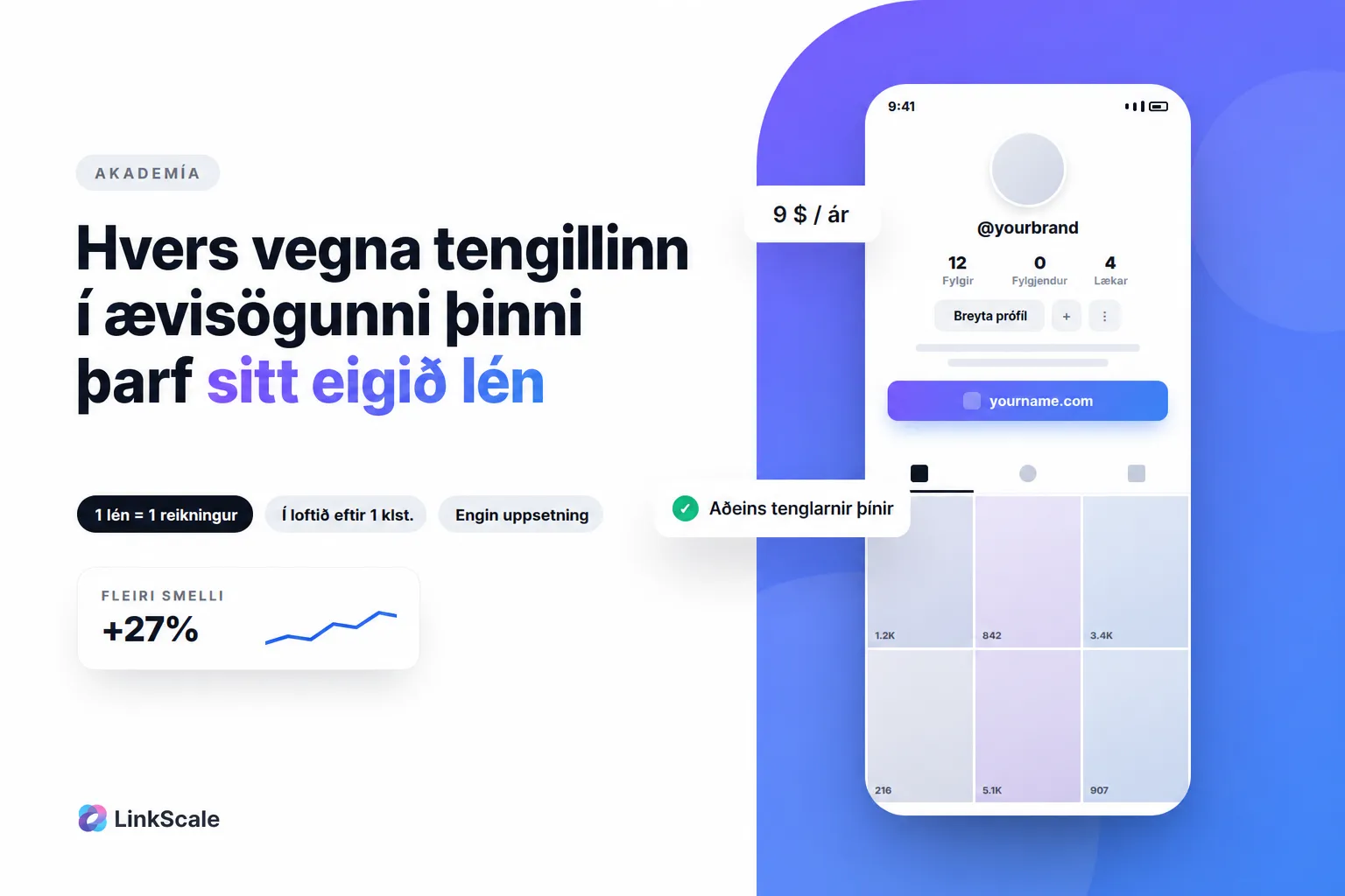 Af hverju að nota sérsniðið lén fyrir líftengla?