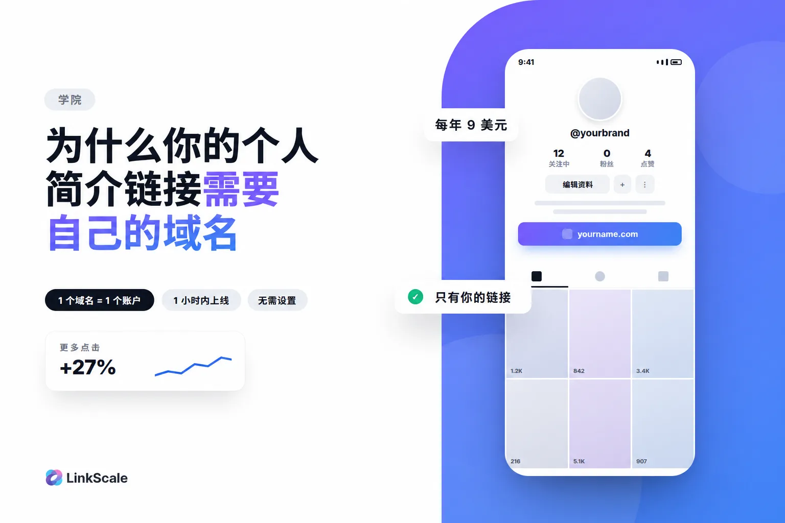 为什么要为个人简介链接使用自定义域名?