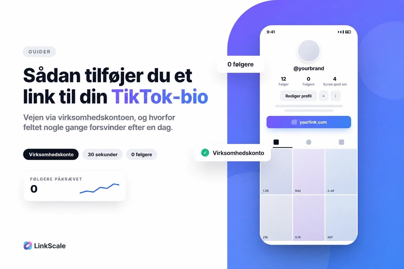 Sådan tilføjer du et link til din TikTok-bio, med eller uden 1.000 følgere