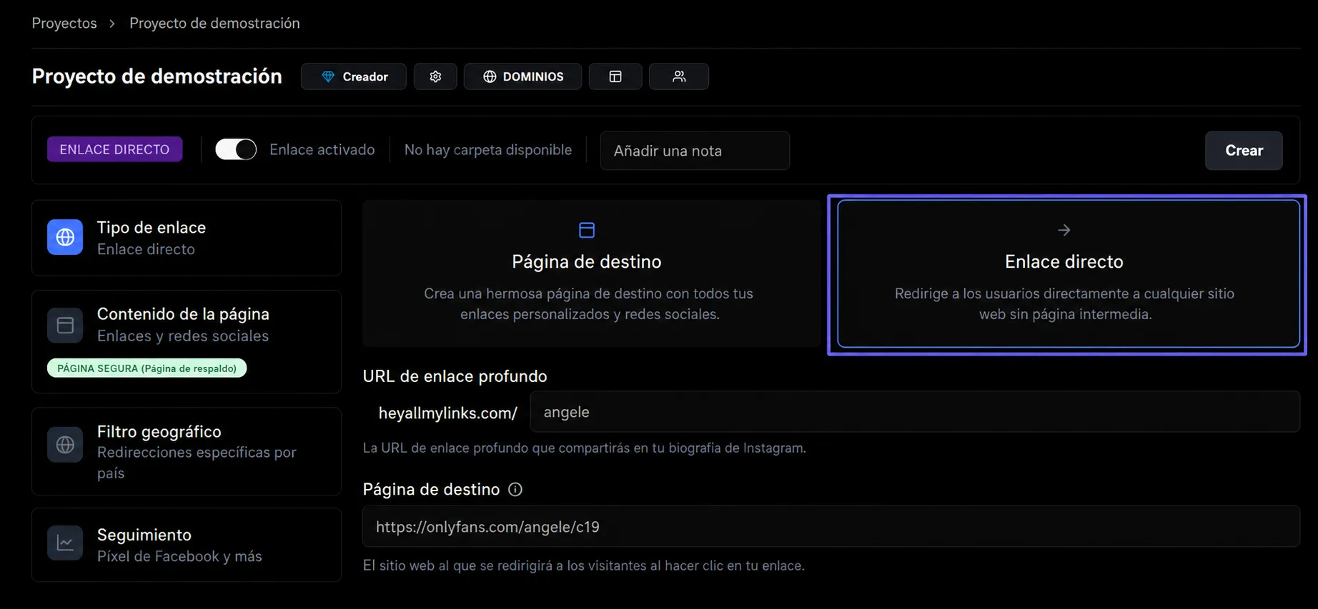 Enlace directo de Linkscale 2