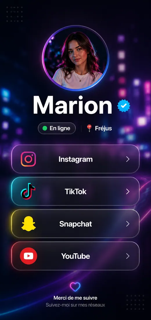 Link in bio page example, MYM creator, built with LinkScale