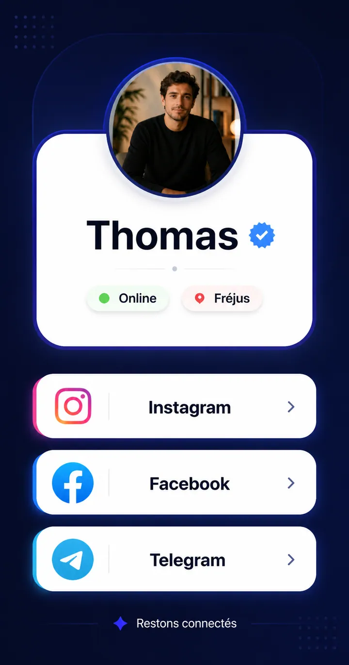 Link in bio page example, Coach & creator, built with LinkScale